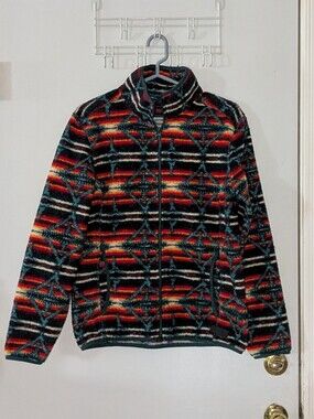 Rock & Roll Denim Men's Aztec Geometric Print Full-Zip Fleece Jacket Small
